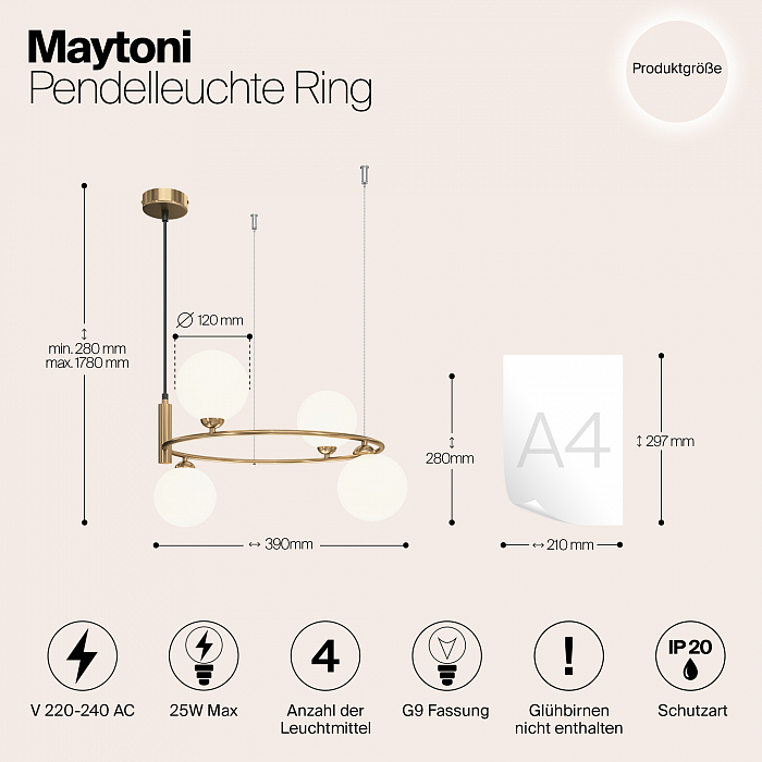 Светильник Maytoni MOD013PL-04BS1